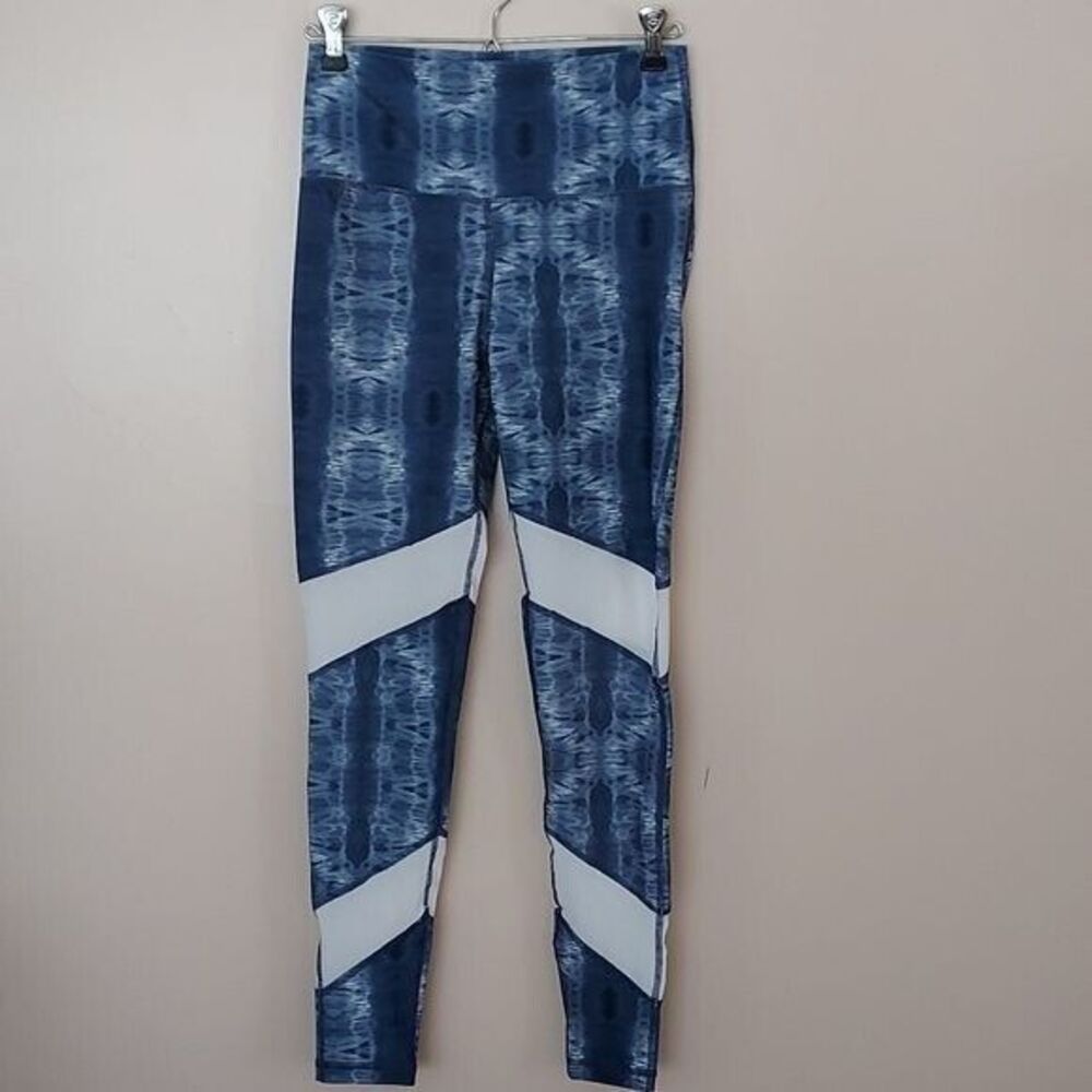 Scorpio Sol XS Blue Tie Dye Mesh Leggings Exercise Activewear Gym Yoga Running